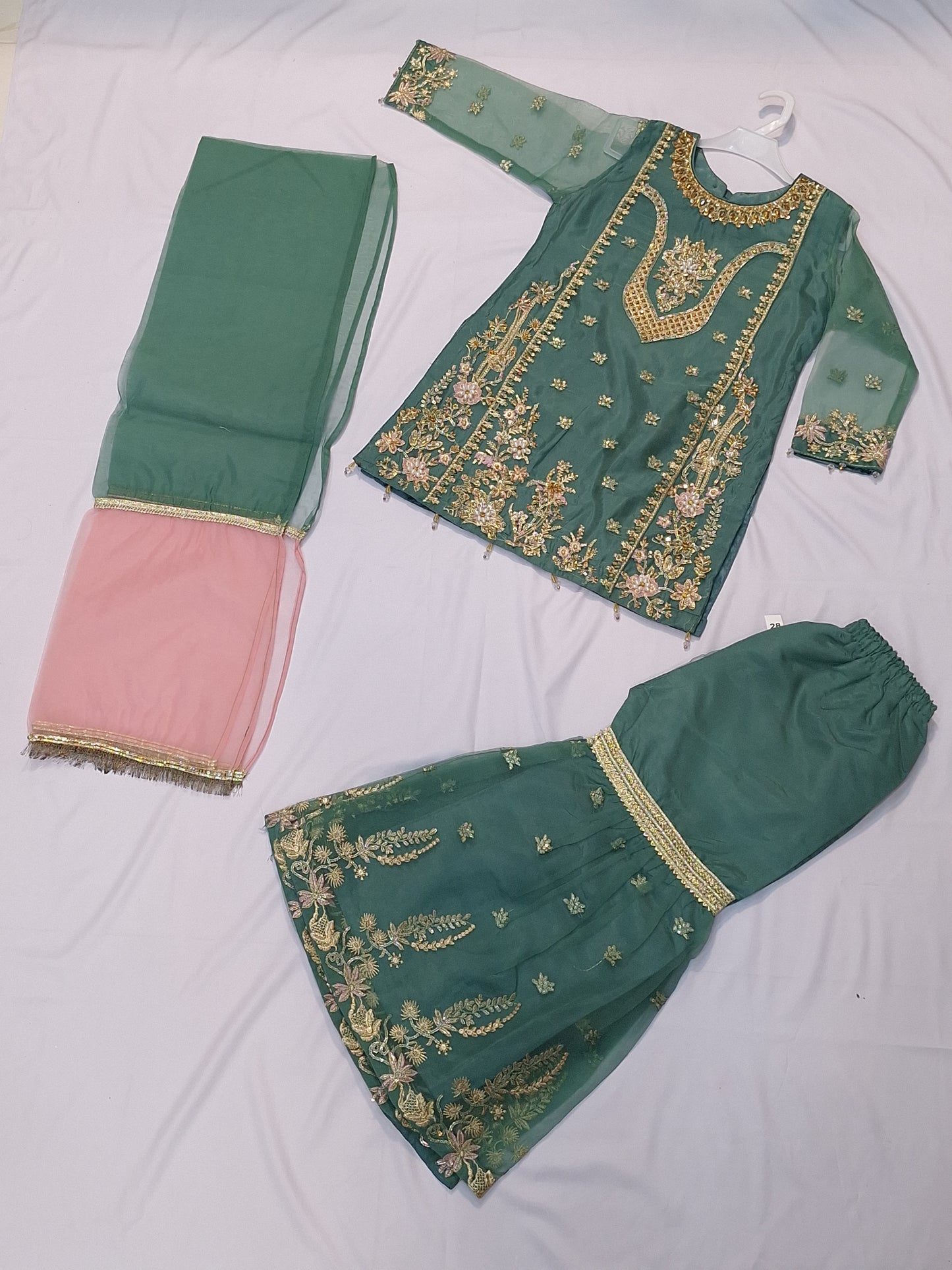 Organza gharara 3 Piece Dress