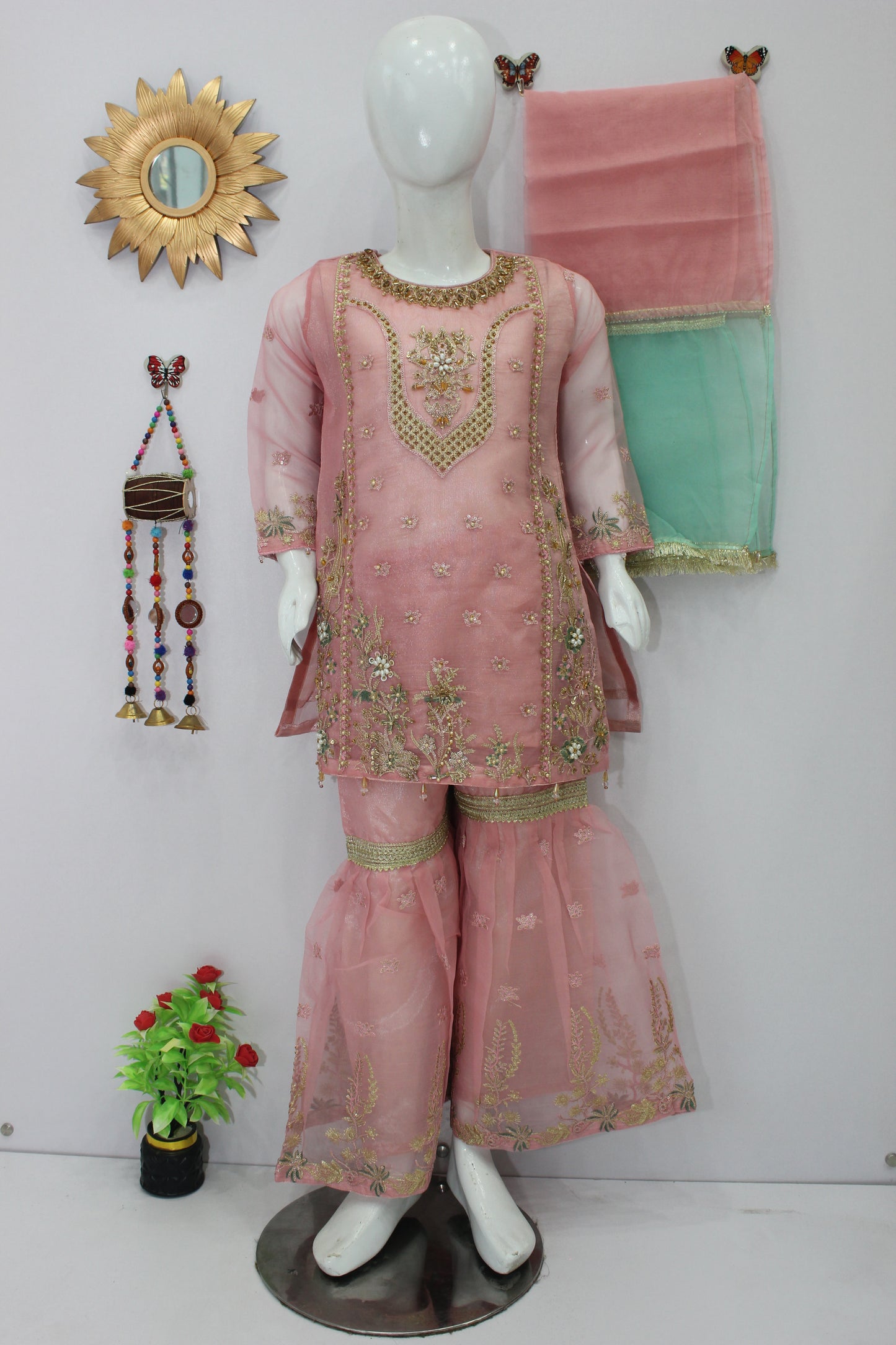 Organza gharara 3 Piece Dress