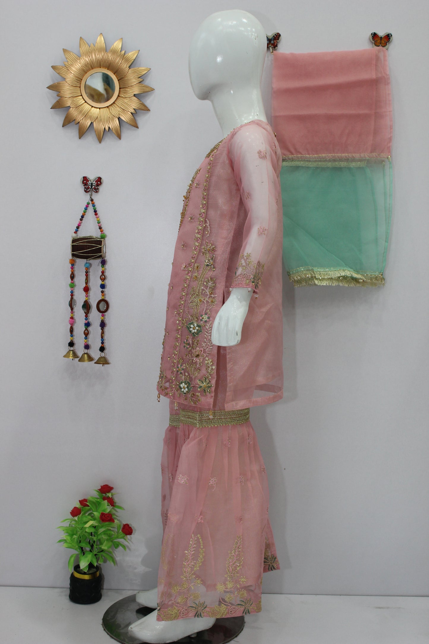 Organza gharara 3 Piece Dress