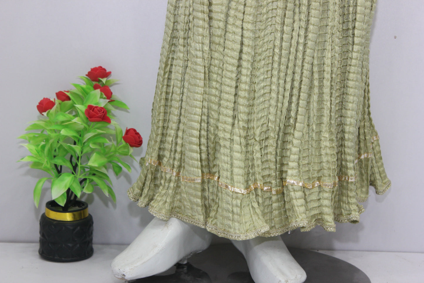 Crush Lehnga 3 Piece Dress with Organza Shirt & Dupatta