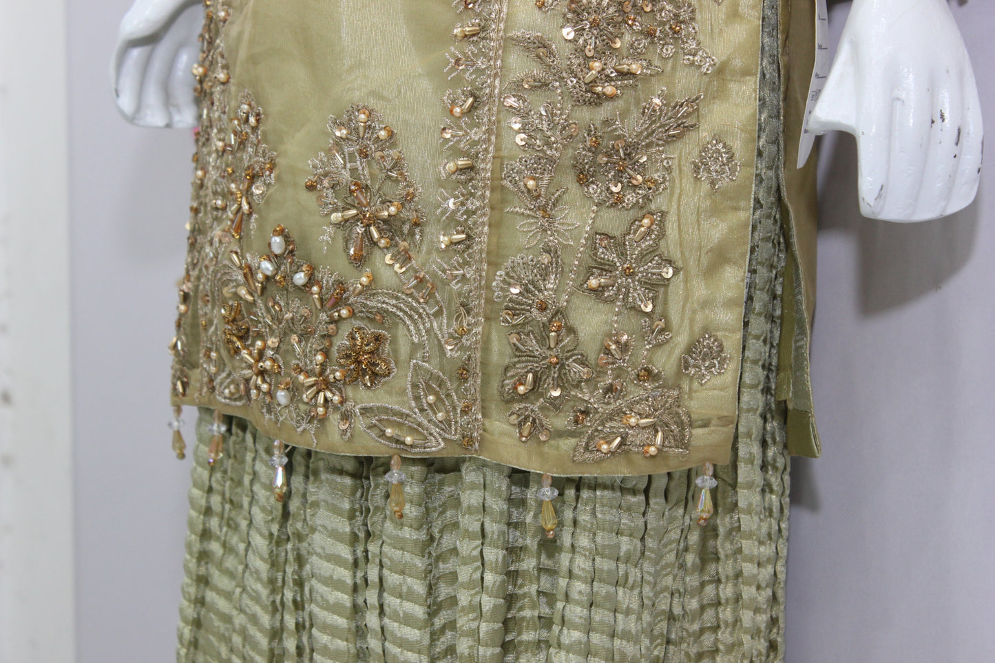 Crush Lehnga 3 Piece Dress with Organza Shirt & Dupatta