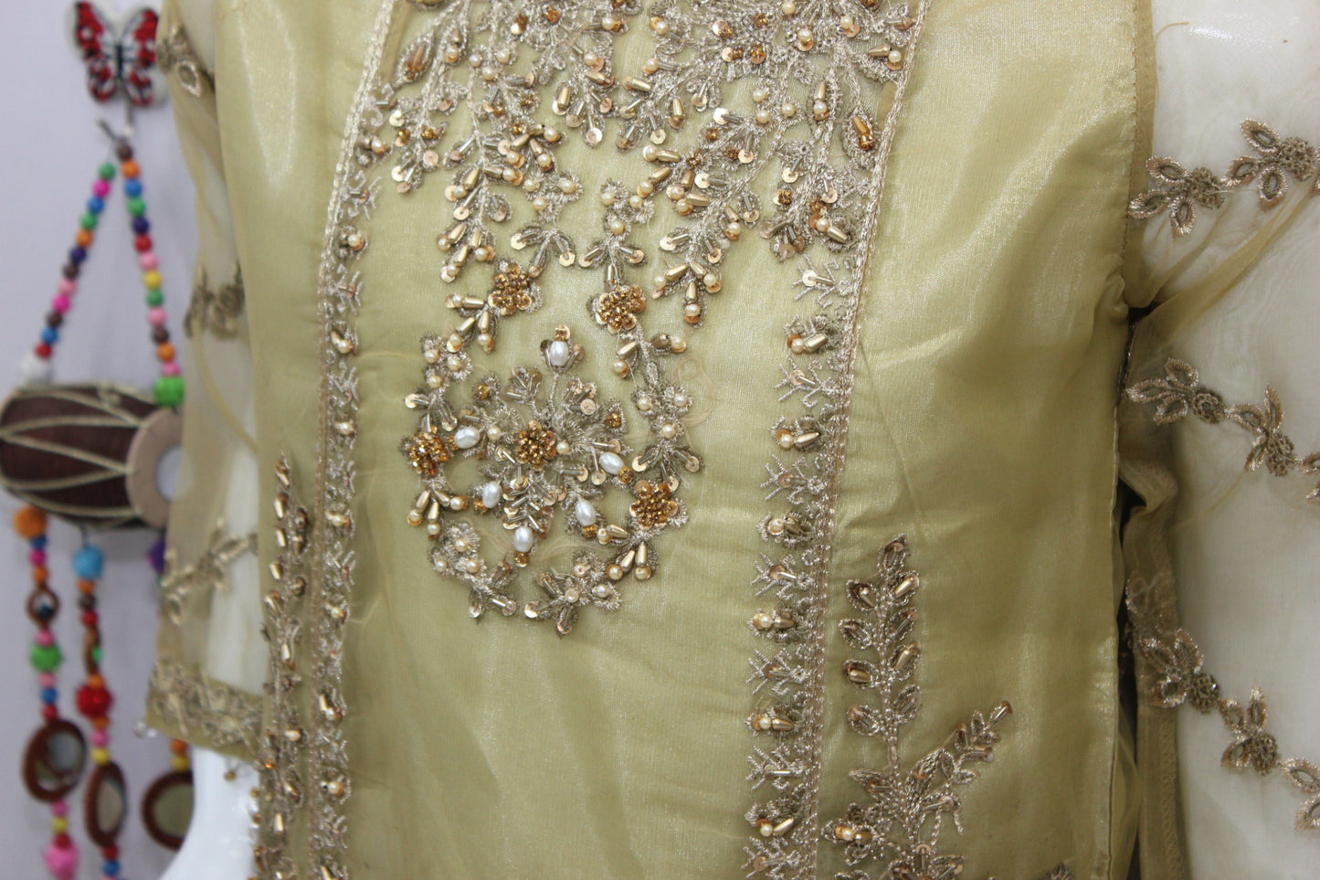 Crush Lehnga 3 Piece Dress with Organza Shirt & Dupatta
