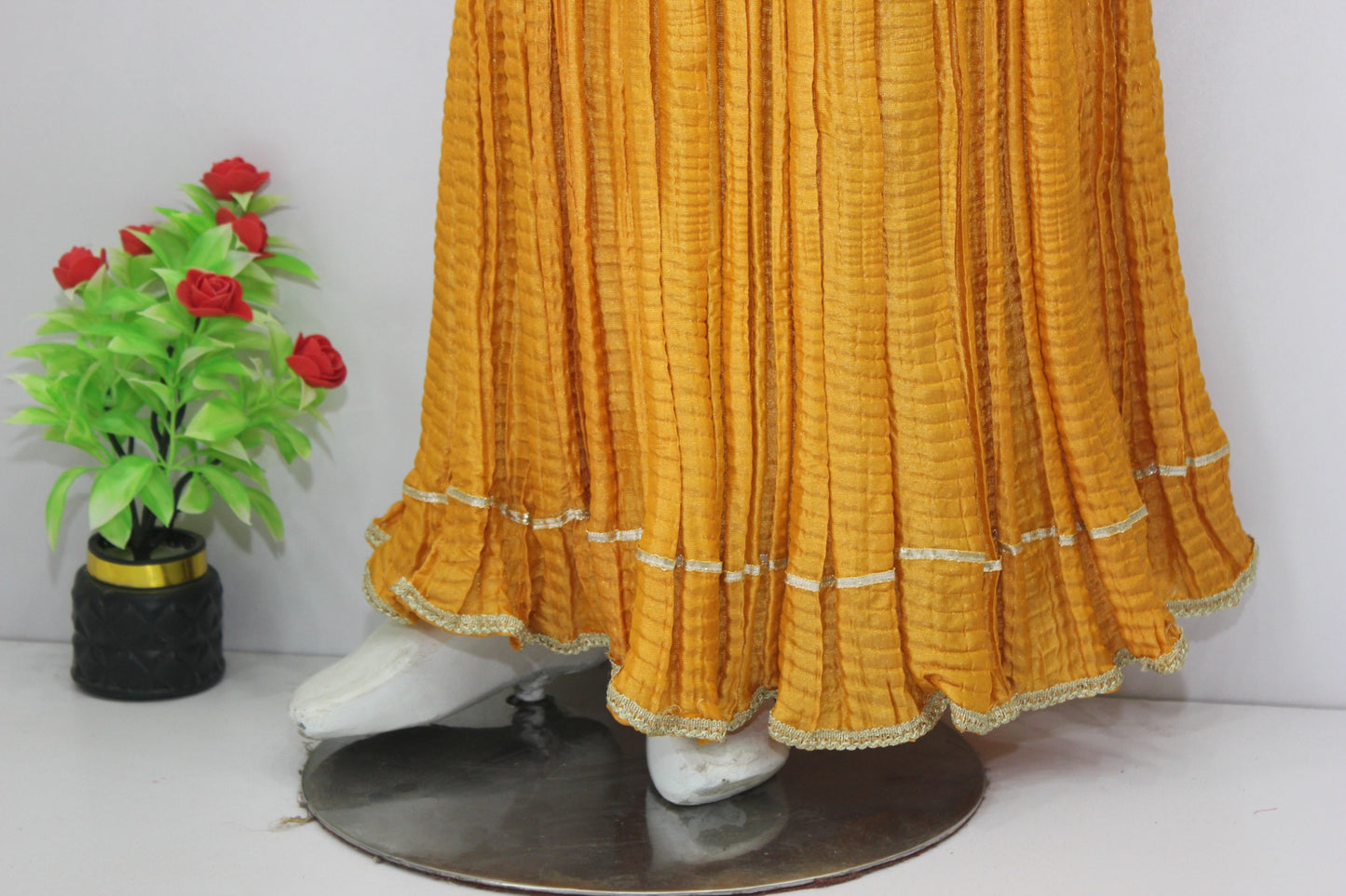 Crush Lehnga 3 Piece Dress with Organza Shirt & Dupatta