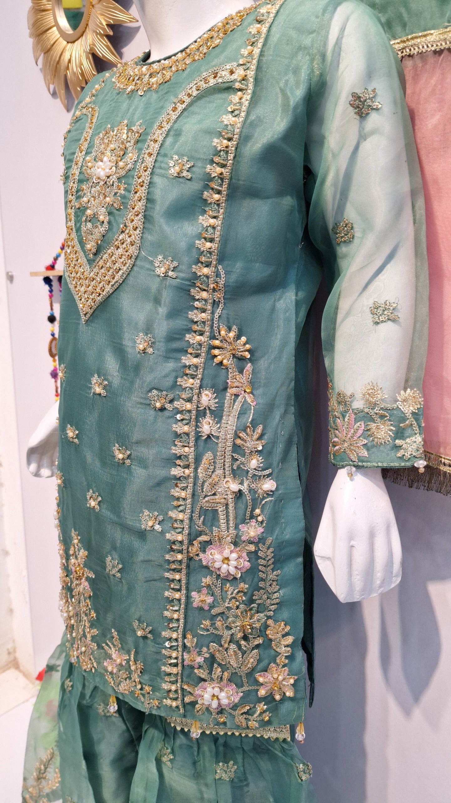 Organza gharara 3 Piece Dress