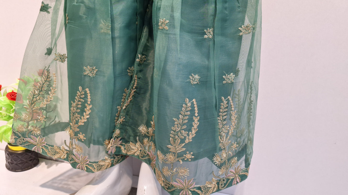Organza gharara 3 Piece Dress