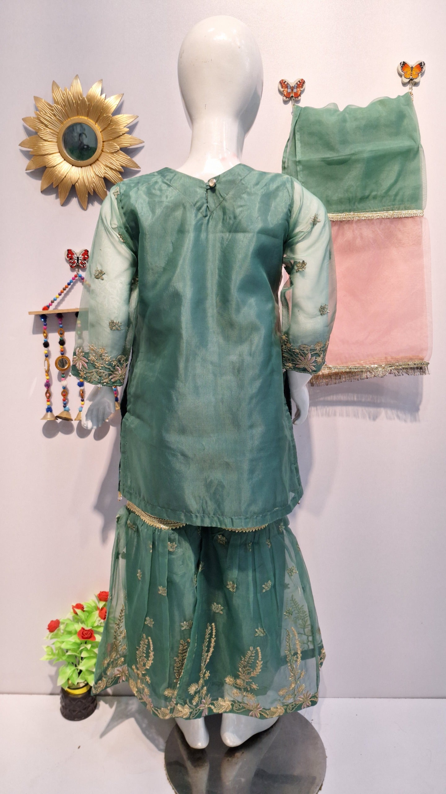 Organza gharara 3 Piece Dress